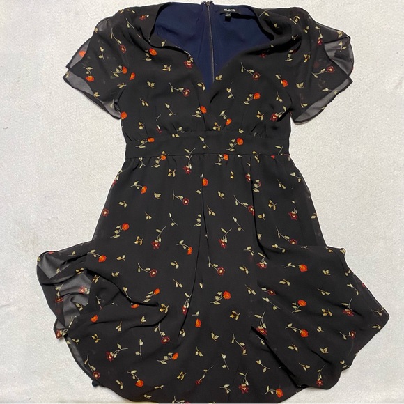 Madewell Tulip Sleeve Navy Floral Maxi Dress 6 - Picture 2 of 9